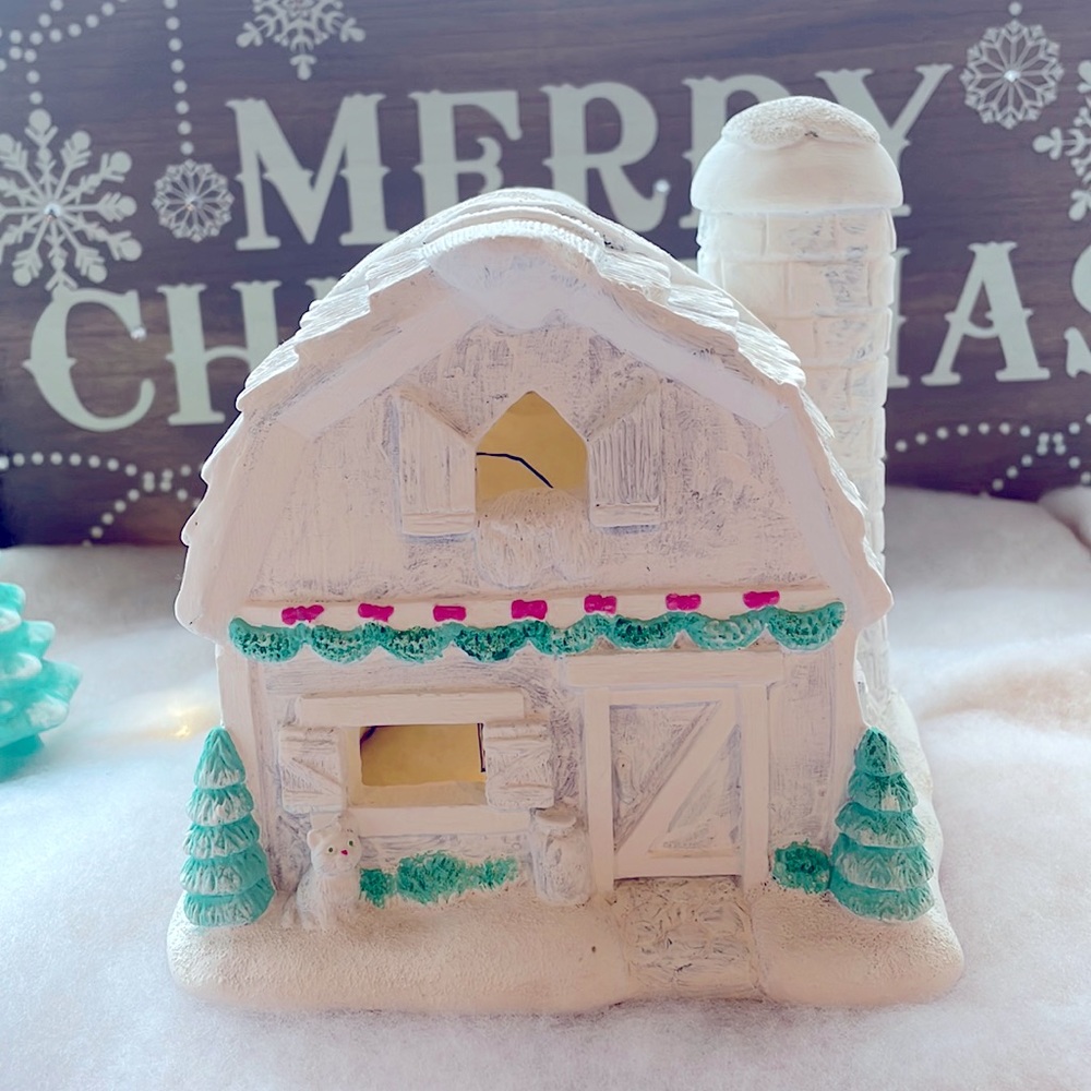 Retro Snow Village Barn